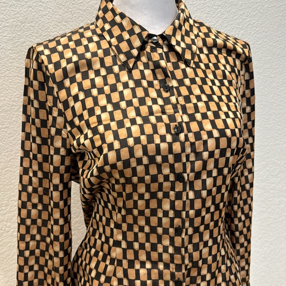 Abercrombie & Fitch button-down collared checkered long sleeve dress size small - Picture 2 of 10